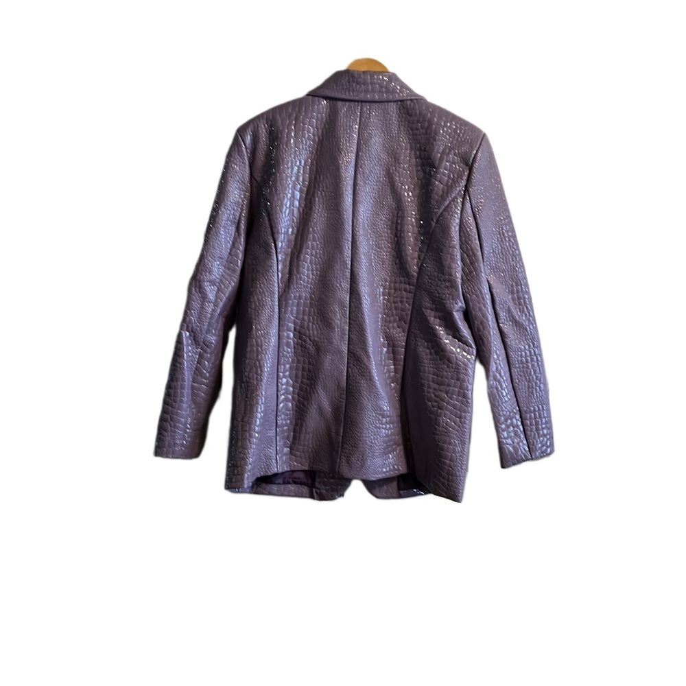 Women’s Nasty Gal Lavender Purple Faux Leather Jacket Size 2 - Picture 2 of 3